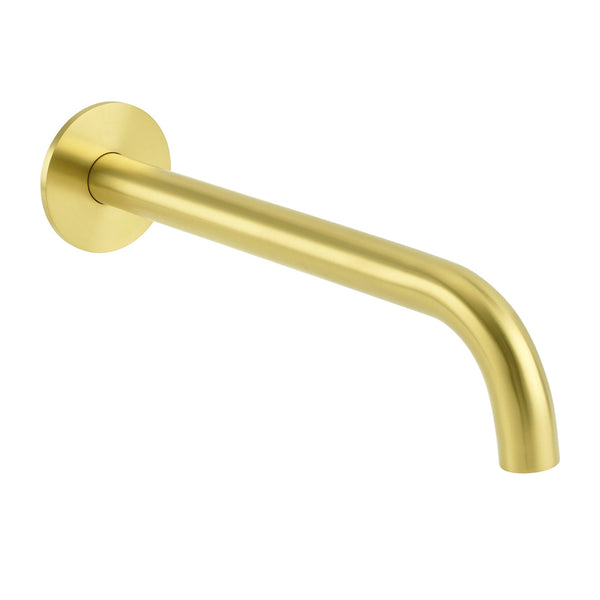 Brushed Gold Round 250Mm Spout For Bathroom Tub Wall Mounted Water Filler Outlet Bath Taps