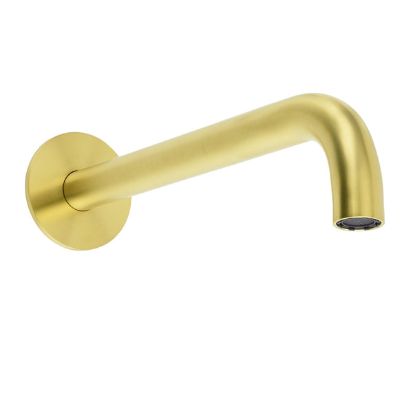 Brushed Gold Round 250Mm Spout For Bathroom Tub Wall Mounted Water Filler Outlet Bath Taps