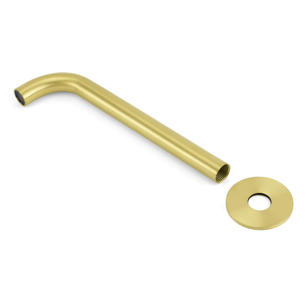 Brushed Gold Round 250Mm Spout For Bathroom Tub Wall Mounted Water Filler Outlet Bath Taps