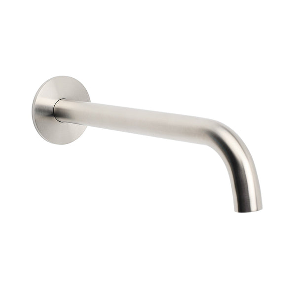 Brushed Nickel Round 250Mm Long Spout Bath Tub Wall Mounted Water Filler Outlet Bath Taps