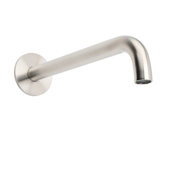 Brushed Nickel Round 250Mm Long Spout Bath Tub Wall Mounted Water Filler Outlet Bath Taps