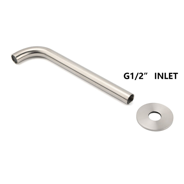 Brushed Nickel Round 250Mm Long Spout Bath Tub Wall Mounted Water Filler Outlet Bath Taps
