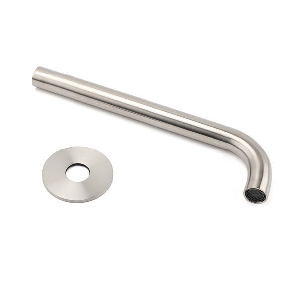 Brushed Nickel Round 250Mm Long Spout Bath Tub Wall Mounted Water Filler Outlet Bath Taps
