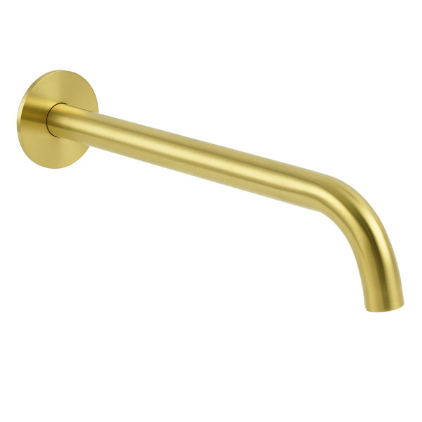 Bathroom 300Mm Long Wall Mounted Extention Tub Filler Spout Brushed Gold Bath Taps