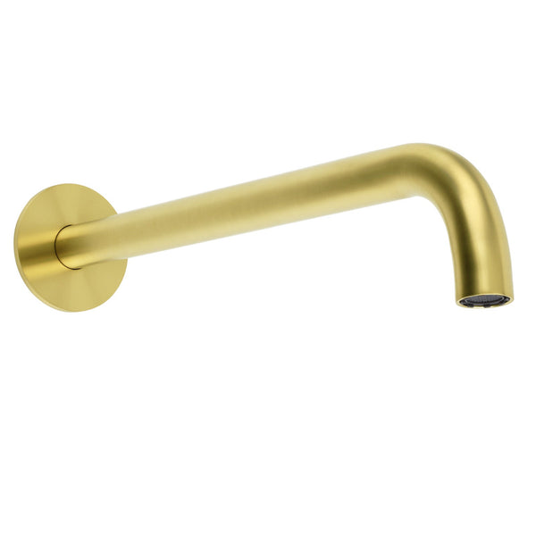 Bathroom 300Mm Long Wall Mounted Extention Tub Filler Spout Brushed Gold Bath Taps