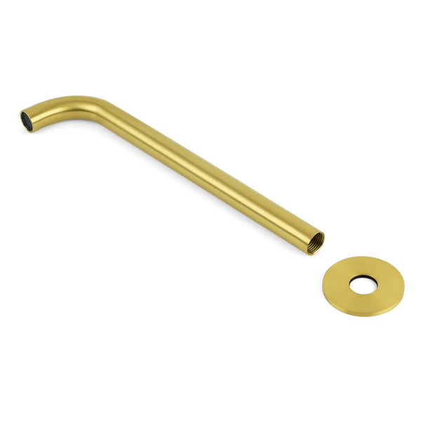 Bathroom 300Mm Long Wall Mounted Extention Tub Filler Spout Brushed Gold Bath Taps