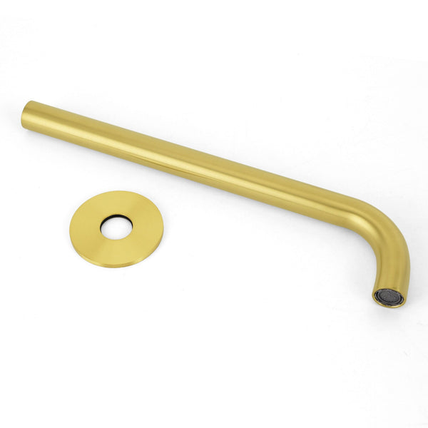 Bathroom 300Mm Long Wall Mounted Extention Tub Filler Spout Brushed Gold Bath Taps