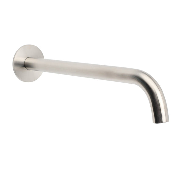 Brushed Nickel 300Mm Extra Long Wall Mounted Extention Bathtub Filler Spout Set Bath Taps