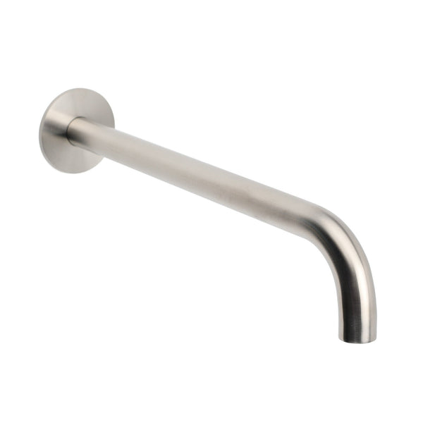 Brushed Nickel 300Mm Extra Long Wall Mounted Extention Bathtub Filler Spout Set Bath Taps