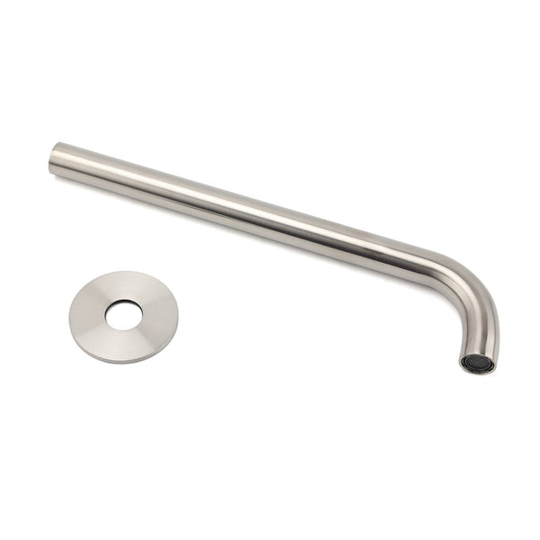 Brushed Nickel 300Mm Extra Long Wall Mounted Extention Bathtub Filler Spout Set Bath Taps