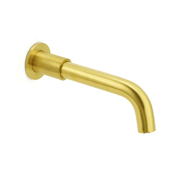 Brushed Gold Round Swivel Bathtub Spout Basin Faucet Bubble Water Outlet Curve Bath Taps