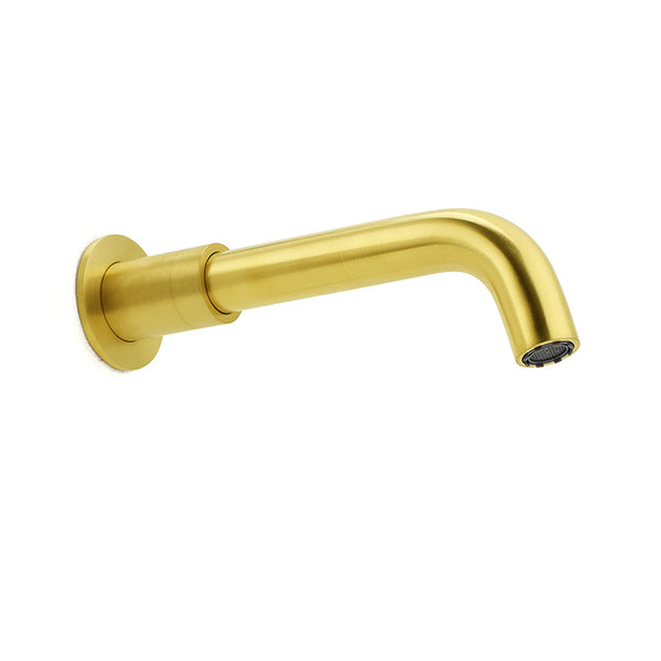 Brushed Gold Round Swivel Bathtub Spout Basin Faucet Bubble Water Outlet Curve Bath Taps