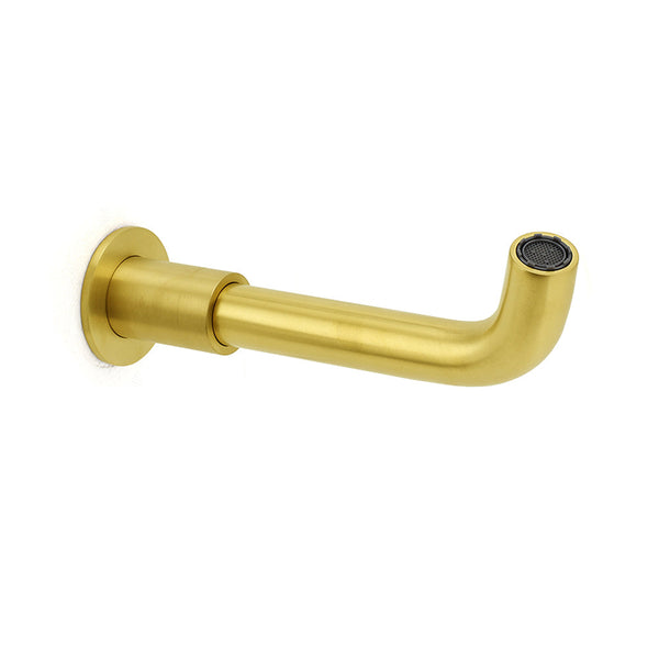 Brushed Gold Round Swivel Bathtub Spout Basin Faucet Bubble Water Outlet Curve Bath Taps