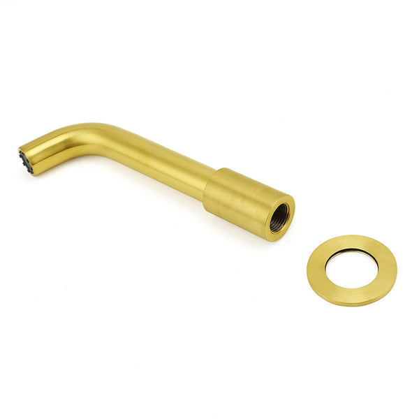 Brushed Gold Round Swivel Bathtub Spout Basin Faucet Bubble Water Outlet Curve Bath Taps
