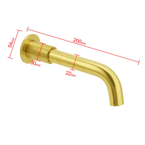 Brushed Gold Round Swivel Bathtub Spout Basin Faucet Bubble Water Outlet Curve Bath Taps