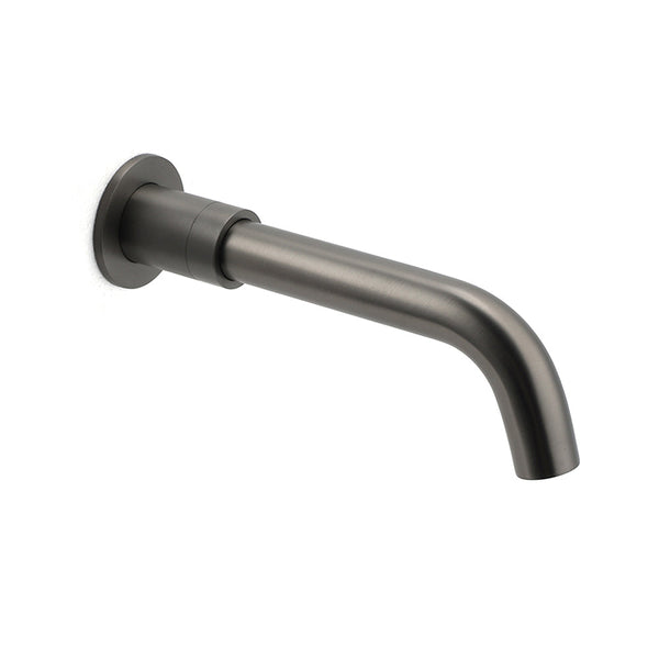 Gun Metal Grey Round Bathtub Spout Basin Curve Faucet Bubble Water Outlet 304Sus Bath Taps