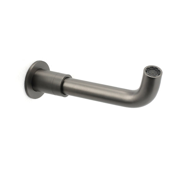 Gun Metal Grey Round Bathtub Spout Basin Curve Faucet Bubble Water Outlet 304Sus Bath Taps