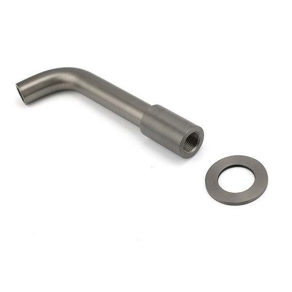 Gun Metal Grey Round Bathtub Spout Basin Curve Faucet Bubble Water Outlet 304Sus Bath Taps
