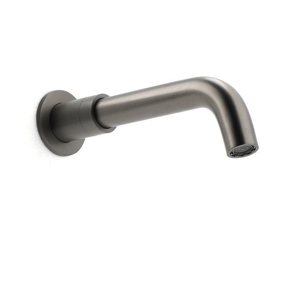 Gun Metal Grey Round Bathtub Spout Basin Curve Faucet Bubble Water Outlet 304Sus Bath Taps