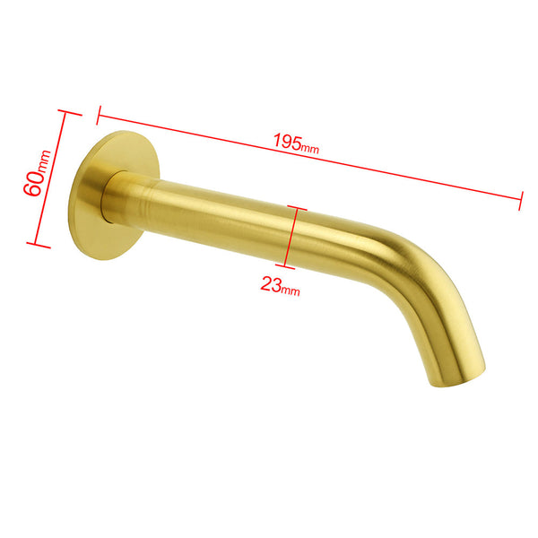 Brushed Gold Round Curve Bathtub Spout Stainless Steel Faucet Water Outlet Tap Bath Taps