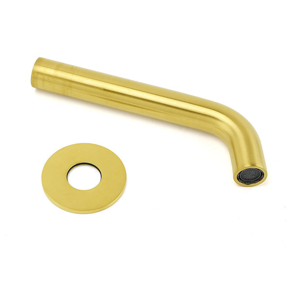 Brushed Gold Round Curve Bathtub Spout Stainless Steel Faucet Water Outlet Tap Bath Taps