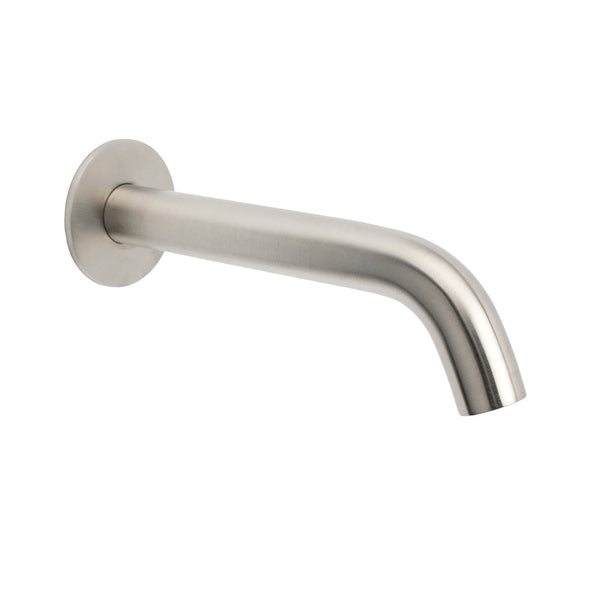 Brushed Nickel Round Curve Basin Bubble Faucet Water Outlet Bath Tub Wall Spout Bath Taps