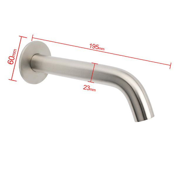 Brushed Nickel Round Curve Basin Bubble Faucet Water Outlet Bath Tub Wall Spout Bath Taps