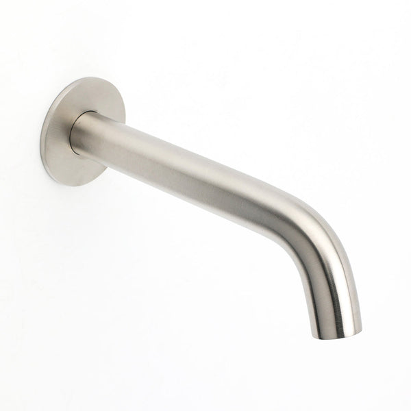 Brushed Nickel Round Curve Basin Bubble Faucet Water Outlet Bath Tub Wall Spout Bath Taps