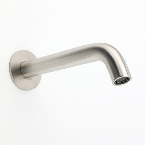 Brushed Nickel Round Curve Basin Bubble Faucet Water Outlet Bath Tub Wall Spout Bath Taps