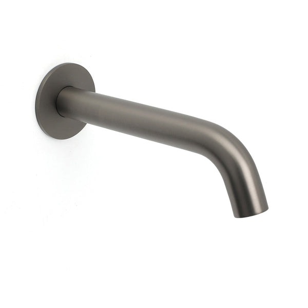 Gun Metal Grey Round Bathtub Spout Basin Curve Faucet Bubble Wall Mounted Outlet Bath Taps