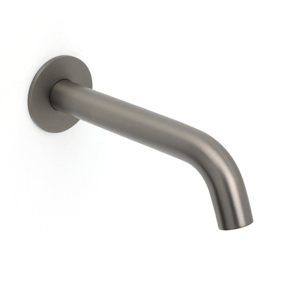 Gun Metal Grey Round Bathtub Spout Basin Curve Faucet Bubble Wall Mounted Outlet Bath Taps