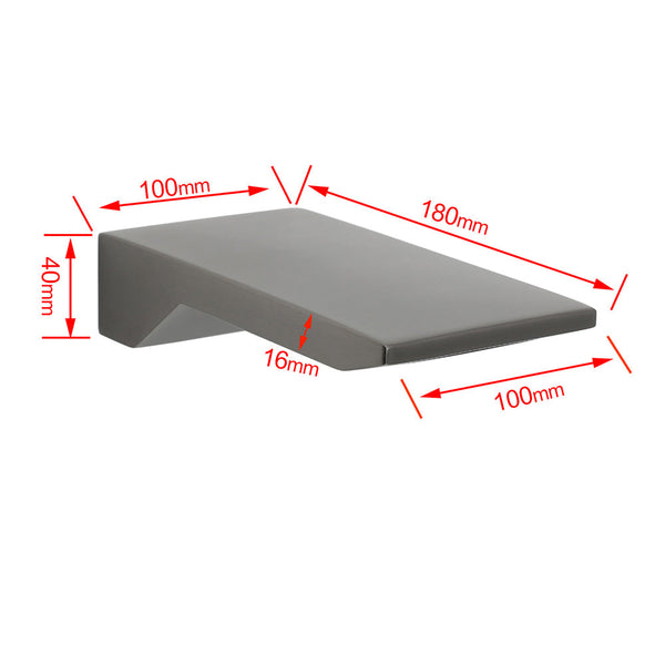Gun Metal Grey Square Stainless Steel Bathtub Flat Spout Waterfall Filler Outlet Bath Taps