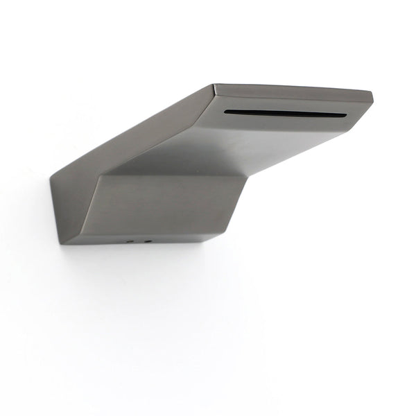 Gun Metal Grey Square Stainless Steel Bathtub Flat Spout Waterfall Filler Outlet Bath Taps