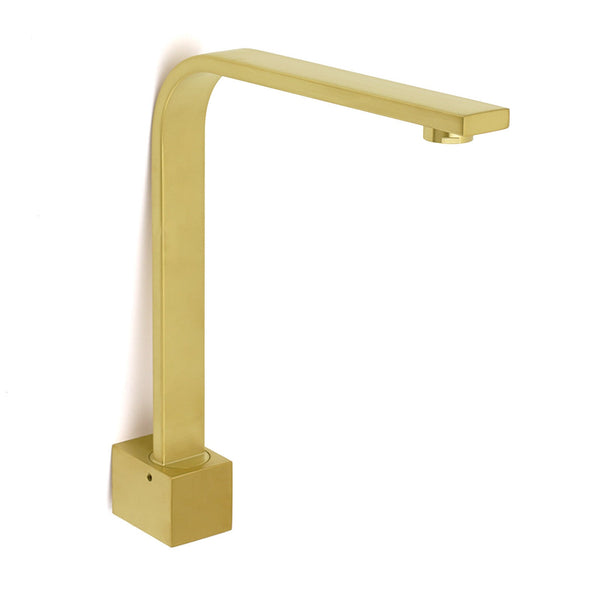 Brushed Gold Square Bathroom Spout Gooseneck Arm Bathtub Filler Tap Water Outlet Bath Taps