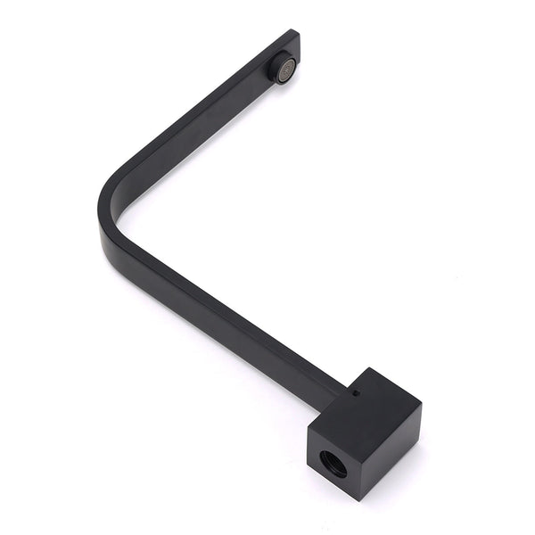 Black Gooseneck Arm High Rise Wall Mounted Bathtub Square Spout Water Outlet Bath Taps