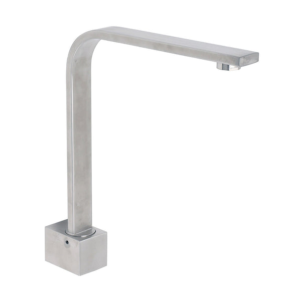 Brushed Nickel Square Spout Gooseneck Arm High Rise Bathtub Filler Water Outlet Bath Taps