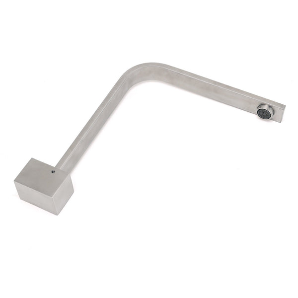 Brushed Nickel Square Spout Gooseneck Arm High Rise Bathtub Filler Water Outlet Bath Taps