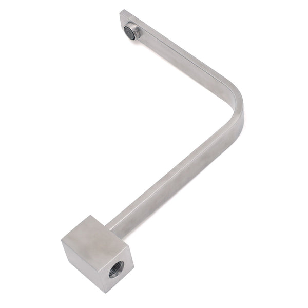 Brushed Nickel Square Spout Gooseneck Arm High Rise Bathtub Filler Water Outlet Bath Taps