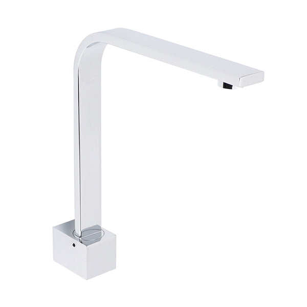 Square Chrome Gooseneck Arm Wall Mounted Swivel Bathtub Spout Faucet Outlet Set Bath Taps