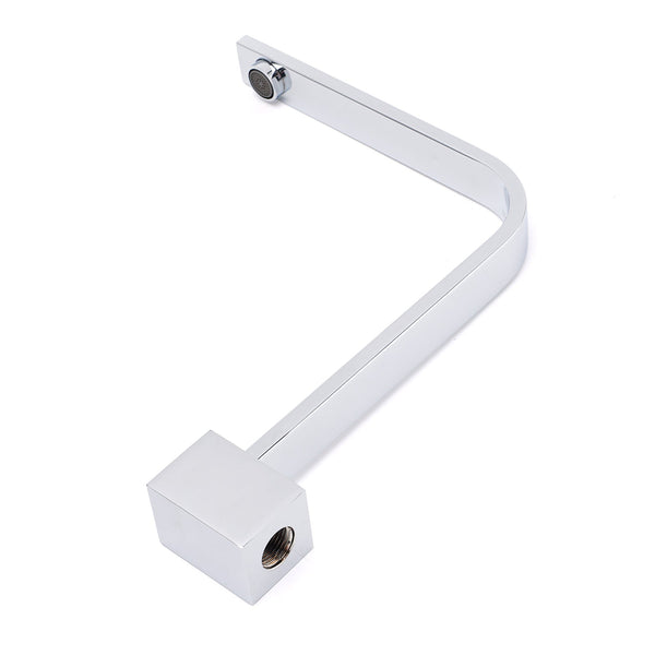 Square Chrome Gooseneck Arm Wall Mounted Swivel Bathtub Spout Faucet Outlet Set Bath Taps