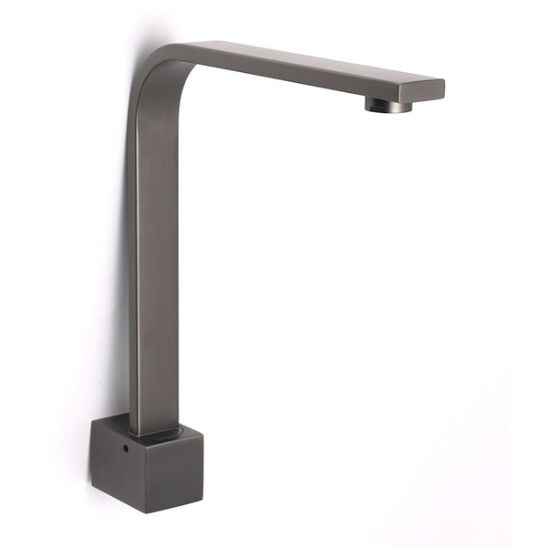 Gun Metal Square Bathroom Swivel Spout Gooseneck Arm Bathtub Filler Tap Outlet Bath Taps