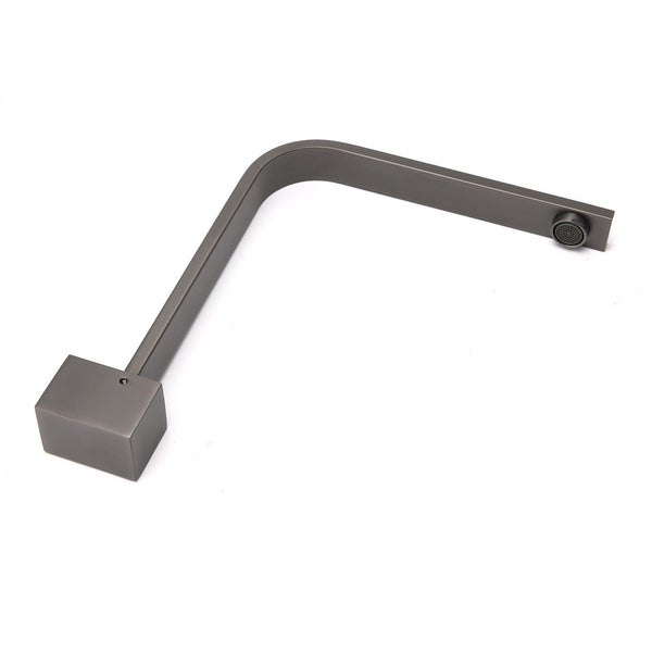 Gun Metal Square Bathroom Swivel Spout Gooseneck Arm Bathtub Filler Tap Outlet Bath Taps