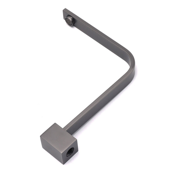 Gun Metal Square Bathroom Swivel Spout Gooseneck Arm Bathtub Filler Tap Outlet Bath Taps