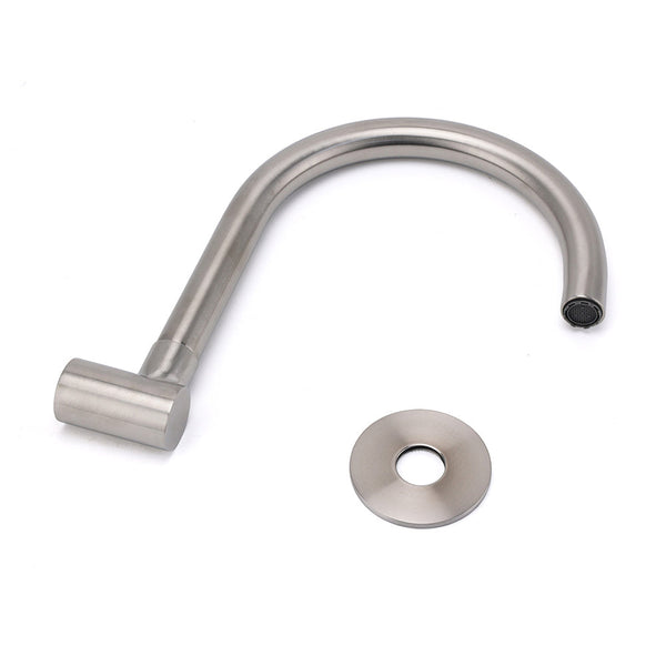 Brushed Nickel Round Gooseneck Arm Faucet Water Outlet Wall Mount Bathtub Spout Bath Taps