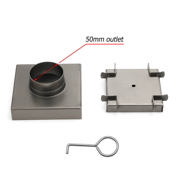 Gun Metal 100Mm Square Tile Insert Floor Drain Small Shower Grate 50Mm Waste Set Drain Grates