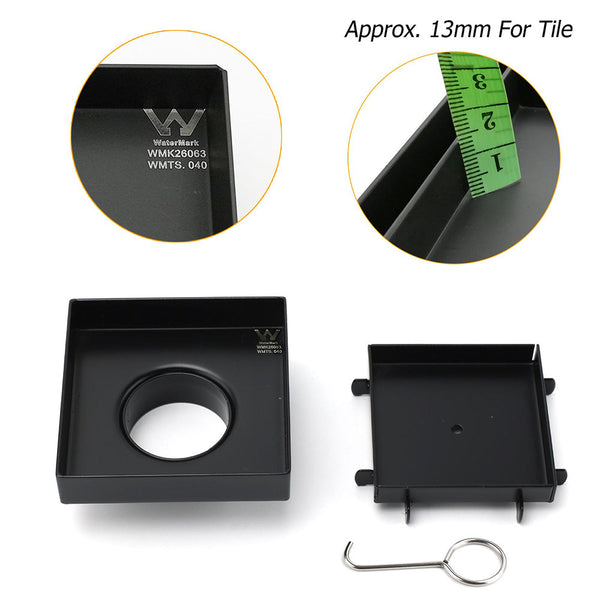Watermark Matt Black 100X100mm Square Tile Insert Shower Grate Floor Drain 50Mm Waste Drain Grates