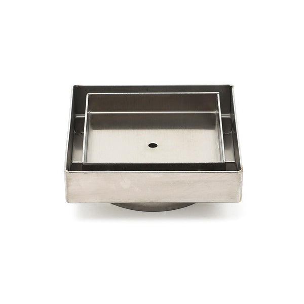 Watermark Brushed Silver 100Mm X Square Tile Insert Shower Grate Floor Drain 80Mm Waste Drain Grates
