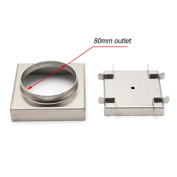 Watermark Brushed Silver 100Mm X Square Tile Insert Shower Grate Floor Drain 80Mm Waste Drain Grates