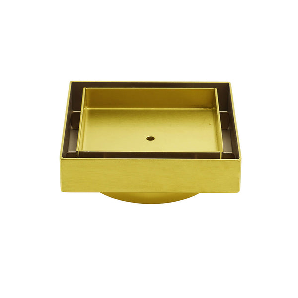 Brushed Gold 100X100mm Tile Insert Floor Drain Square Shower Grate 80Mm Waste Drain Grates