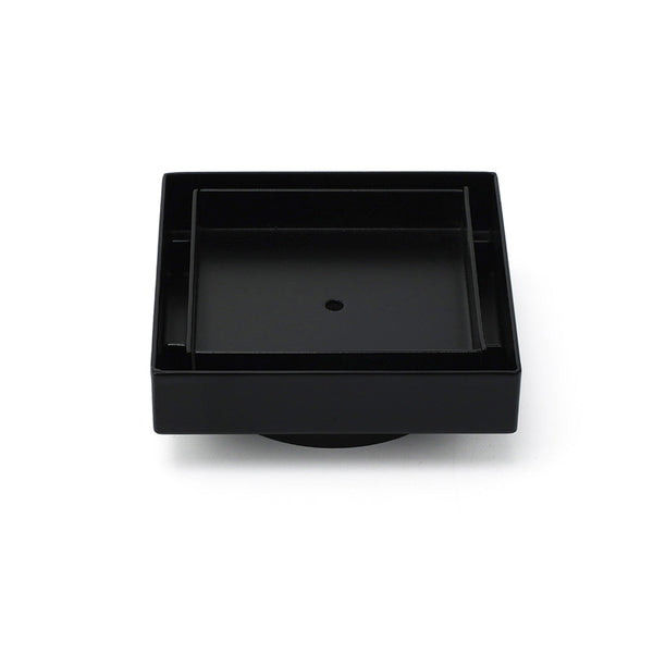 Matt Black Square 100X100mm Tile Insert Floor Drain Shower Grate 80Mm Outlet Waste Drain Grates